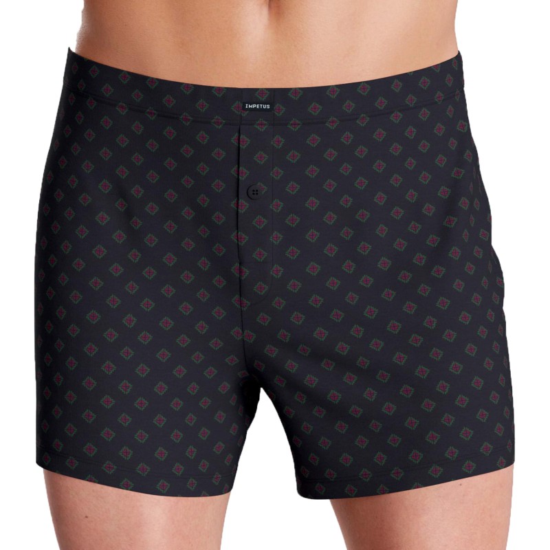 Underpants of the brand IMPETUS - Printed boxer shorts with button in Cotton Modal Impétus - navy blue - Ref : IM1252M8600 NBF86