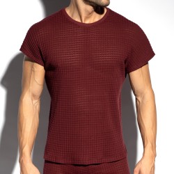 Maniche del marchio ES COLLECTION - Checkmate relaxed senza maniche T-shirt - rosso - Ref : TS341 C29