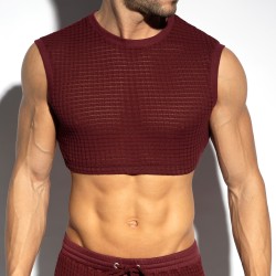 Hauts de la marque ES COLLECTION - Crop top checkmate midriff - rouge - Ref : TS342 C29