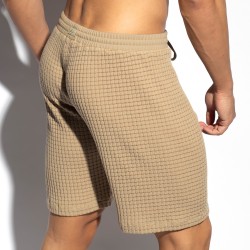 Bermuda de la marque ES COLLECTION - Short bermuda checkmate - Beige - Ref : SP338 C28