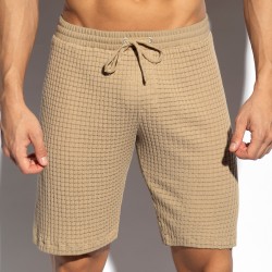 Bermuda de la marque ES COLLECTION - Short bermuda checkmate - Beige - Ref : SP338 C28