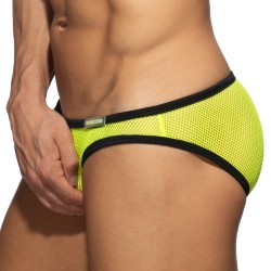 Slip del marchio ADDICTED - Mini slip mesh fever - Giallo neon - Ref : AD1332 C31