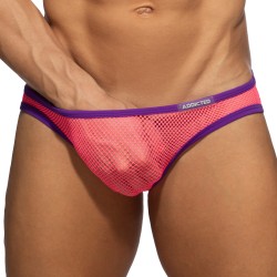 Slip del marchio ADDICTED - Mini slip mesh fever - Rosa neon - Ref : AD1332 C34