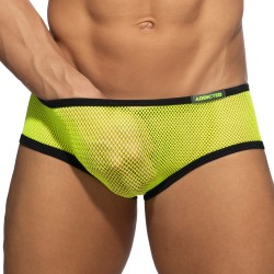 Slip del marchio ADDICTED - Slip mesh fever - Giallo neon - Ref : AD1335 C31