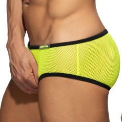 Slip, Tanga de la marque ADDICTED - Slip mesh fever - Jaune fluo - Ref : AD1335 C31