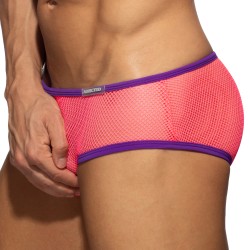 Slip, Tanga de la marque ADDICTED - Slip mesh fever - Rose fluo - Ref : AD1335 C34