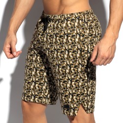 Kurze der Marke ES COLLECTION - Bermudashorts Labyrinth - Khaki - Ref : SP335 C12