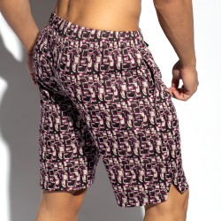 Short de la marque ES COLLECTION - Short bermuda maze - Violet - Ref : SP335 C19