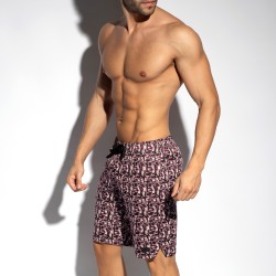 Short de la marque ES COLLECTION - Short bermuda maze - Violet - Ref : SP335 C19