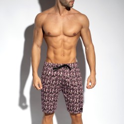 Short de la marque ES COLLECTION - Short bermuda maze - Violet - Ref : SP335 C19