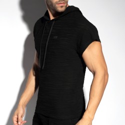 Manches courtes de la marque ES COLLECTION - Sweat à capuche sleeveless Arakis - Noir - Ref : SP331 C10