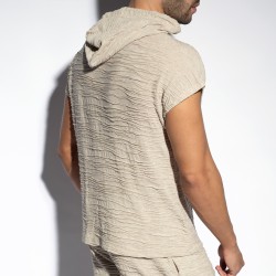 Manches courtes de la marque ES COLLECTION - Sweat à capuche sleeveless Arakis - Beige - Ref : SP331 C28