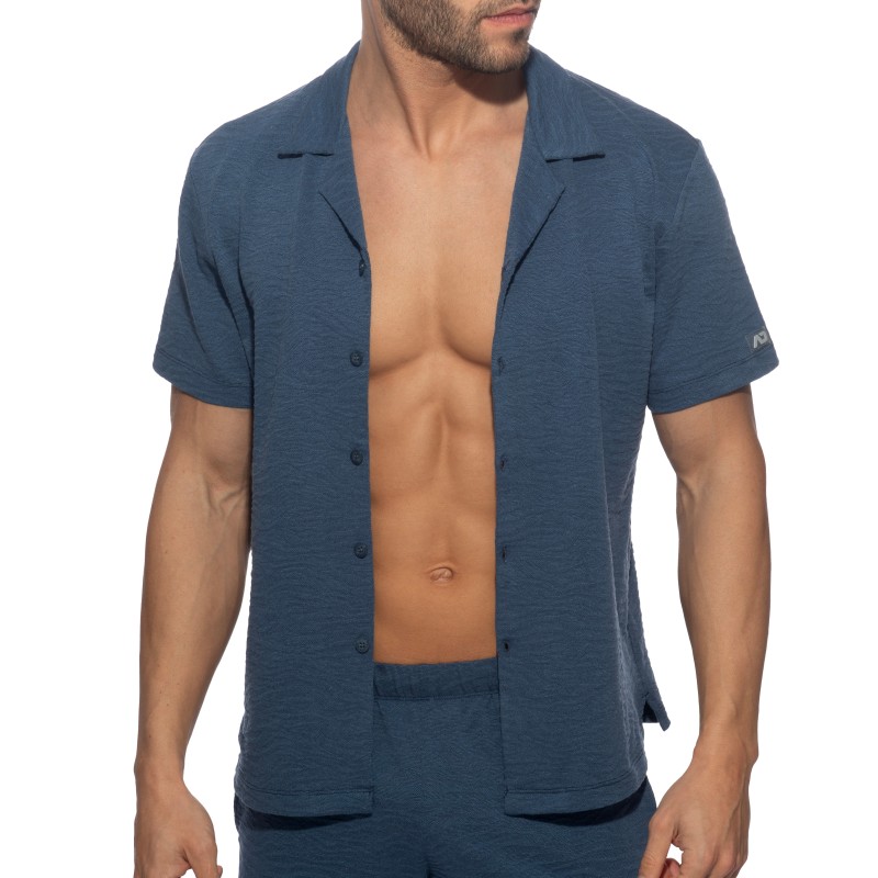 Camicia del marchio ADDICTED - Camicia button-down Mirage - Blu cobalto - Ref : AD1346 C26