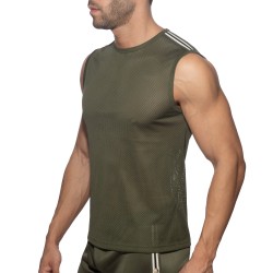 Tank top of the brand ADDICTED - Nexus mesh tank top - Khaki - Ref : AD1337 C12