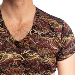 Mangas cortas de la marca L HOMME INVISIBLE - Opulento Tshirt con cuello en V L Homme Invisible - Ref : MY73 OPU 001