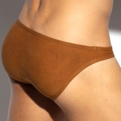 Slip, Tanga de la marque ES COLLECTION - Slip bikini Simsuede - Marron - Ref : UN604 C13