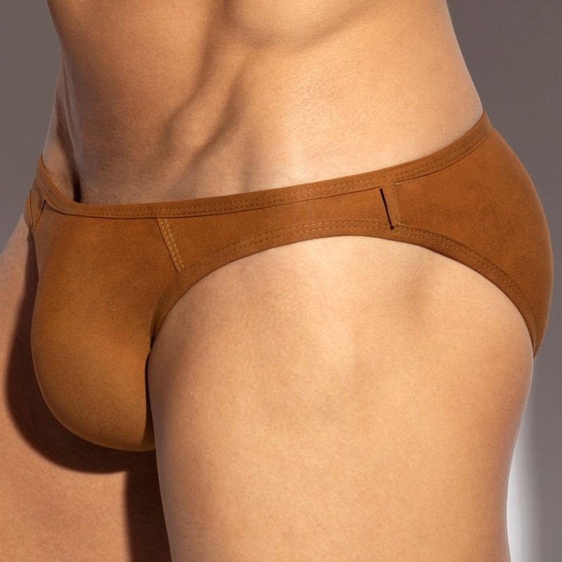 Slip, Tanga de la marque ES COLLECTION - Slip bikini Simsuede - Marron - Ref : UN604 C13