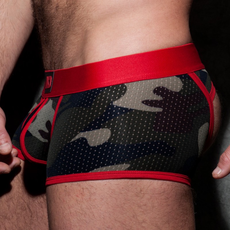 Schiena nuda del marchio AD FÉTISH - Boxer con strisce camo senza schienale - Rosso - Ref : ADF63 C06