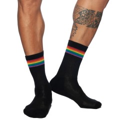 Chaussettes & socquettes de la marque ADDICTED - Chaussettes AD Rainbow - Noire - Ref : AD839 C10