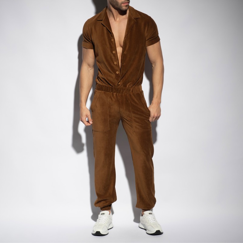 Loungewear de la marque ES COLLECTION - Combinaison Corduroy - Marron - Ref : SP333 C13