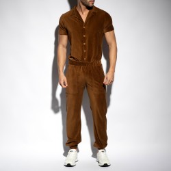 Loungewear de la marque ES COLLECTION - Combinaison Corduroy - Marron - Ref : SP333 C13