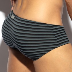 Slip, Tanga de la marque ES COLLECTION - Slip à rayures - Noir - Ref : UN614 C10