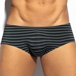 Slip, Tanga de la marque ES COLLECTION - Slip à rayures - Noir - Ref : UN614 C10