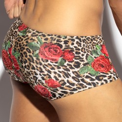 Boxer shorts, Shorty of the brand ES COLLECTION - Trunk roses - Noir - Ref : UN616 C10