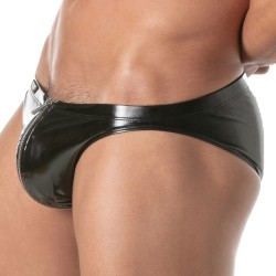 Slip, Tanga de la marque TOF PARIS - Bikini Zippé Vinyl Tof Paris - Noir - Ref : TOF493N