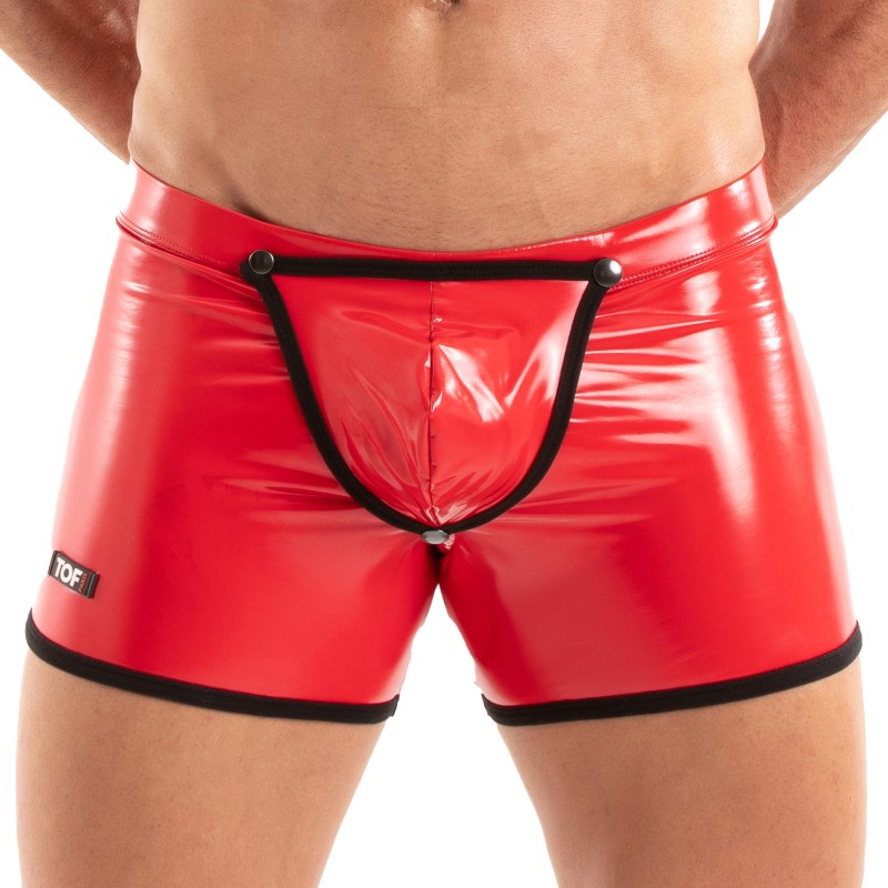 Pantaloncini boxer, Shorty del marchio TOF PARIS - Boxer di facile accesso Vinyl Tof Paris - Rosso - Ref : TOF495R