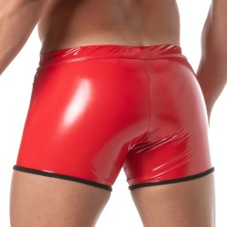 Boxershorts, Shorty der Marke TOF PARIS - Push Up Boxershorts mit Reißverschluss Vinyl Tof Paris - Rot - Ref : TOF494R