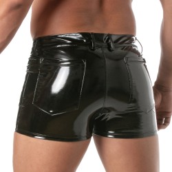 Short of the brand TOF PARIS - 5-Pocket Mid-Thigh Shorts Vinyl Tof Paris - Black - Ref : TOF502N