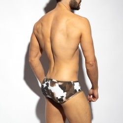 Slip der Marke ES COLLECTION - Swiss Cow Badehose - Braun - Ref : UN620 C13