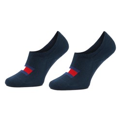 Chaussettes & socquettes de la marque TOMMY HILFIGER - Lot de 2 paires de footlet à drapeau Tommy - navy - Ref : 701223928 002