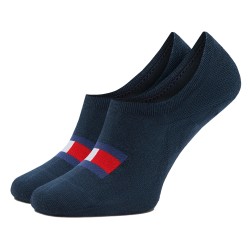 Chaussettes & socquettes de la marque TOMMY HILFIGER - Lot de 2 paires de footlet à drapeau Tommy - navy - Ref : 701223928 002