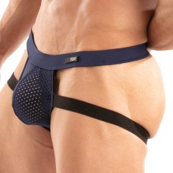 Suspensorios de la marca TOF PARIS - Jockstrap Temptation de microfibra Tof Paris - Azul Marino - Ref : TOF524BM