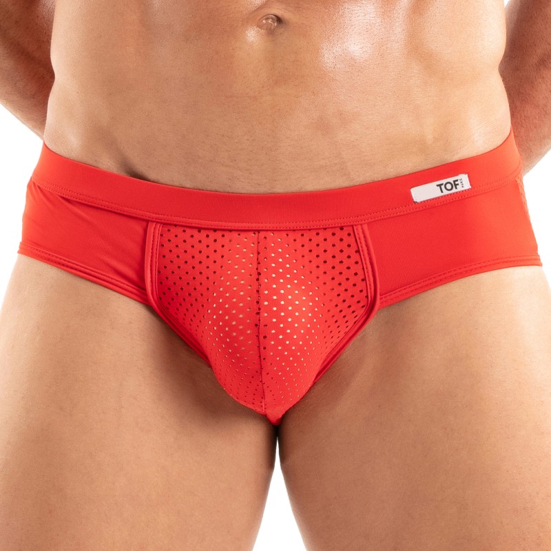 Slip del marchio TOF PARIS - Slip in microfibra Tentation Tof Paris - Rosso - Ref : TOF522R