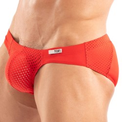 Slip, Tanga de la marque TOF PARIS - Bikini Tentation en Microfibre Tof Paris - Rouge - Ref : TOF523R