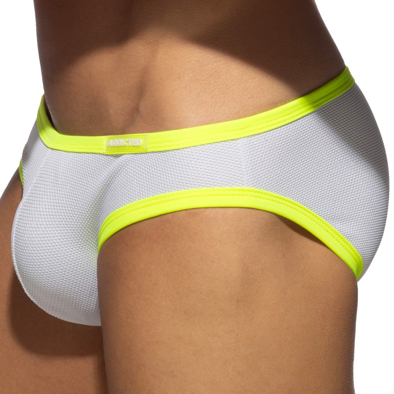 Slip de bain de la marque ADDICTED - Bikini de Bain Snow - Jaune Neon - Ref : ADS360 C31