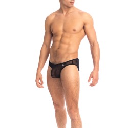 Slip, Tanga de la marque QURIOSÉ - Sheer Sensations - Micro Slip Quriosé - Ref : QU01 MES BLK