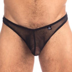 Schnur der Marke QURIOSÉ - Sheer Sensations - Tanga Bikini Quriosé - Ref : QU02 MES BLK