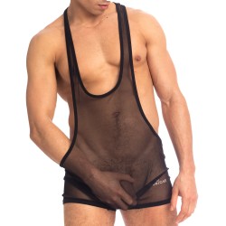 Body of the brand QURIOSÉ - Sheer sensations - Body Singlet Quriosé - Ref : BD02 MES BLK