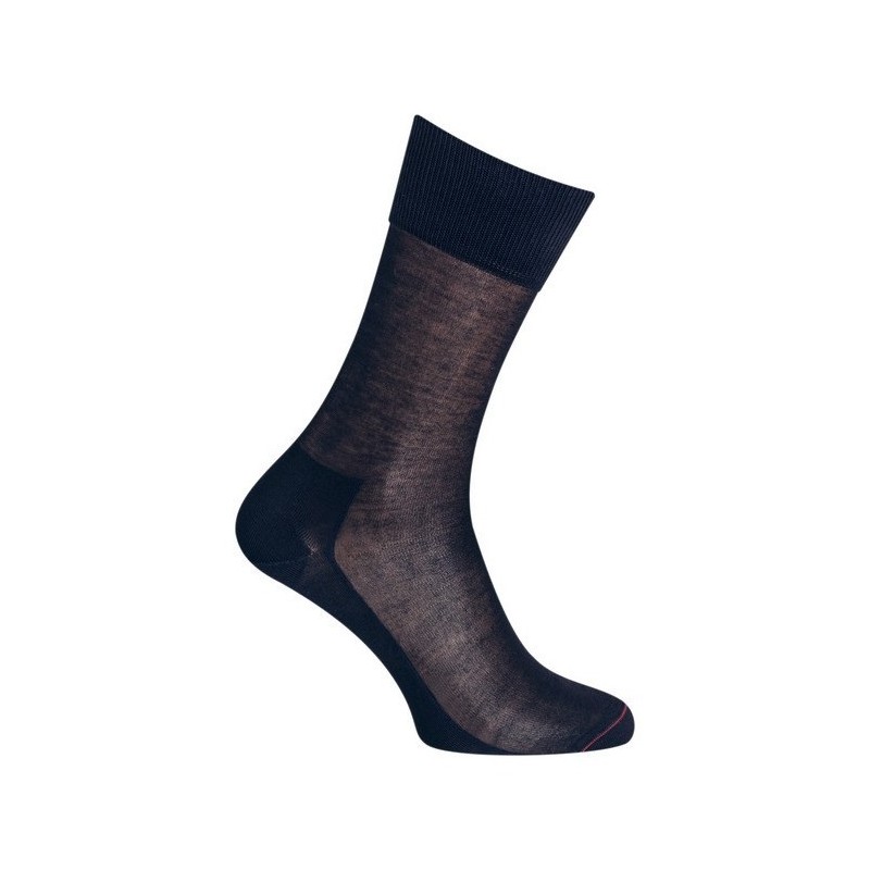  MI-CHAUSSETTES  Unie coton fil d'écosse - Sans couture - Marine - LABONAL 32076 1000 