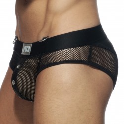 Slip, Tanga de la marque AD FÉTISH - Slip Mesh mixed bottomless - Ref : ADF77 C10