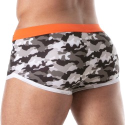 Calzoncillos Boxer, baño Shorty de la marca TOF PARIS - Boxer de baño de cintura baja Iconic - Camuflaje grisio - Ref : TOF207G