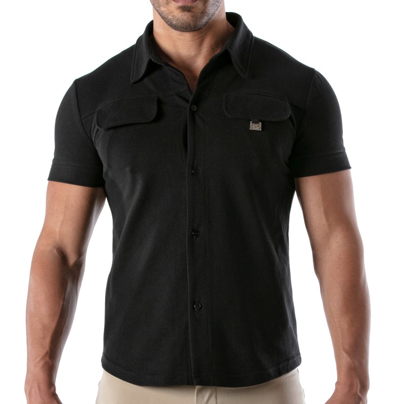 Shirt of the brand TOF PARIS - Tof Paris Patriot Short Sleeve Shirt - Black - Ref : TOF219N