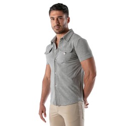 Chemise de la marque TOF PARIS - Chemise à manche courte Patriot Tof Paris - Gris - Ref : TOF219G