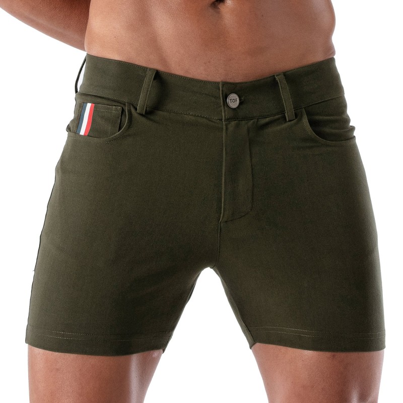 Short of the brand TOF PARIS - Chino Patriot Tof Paris Short - khaki - Ref : TOF216K