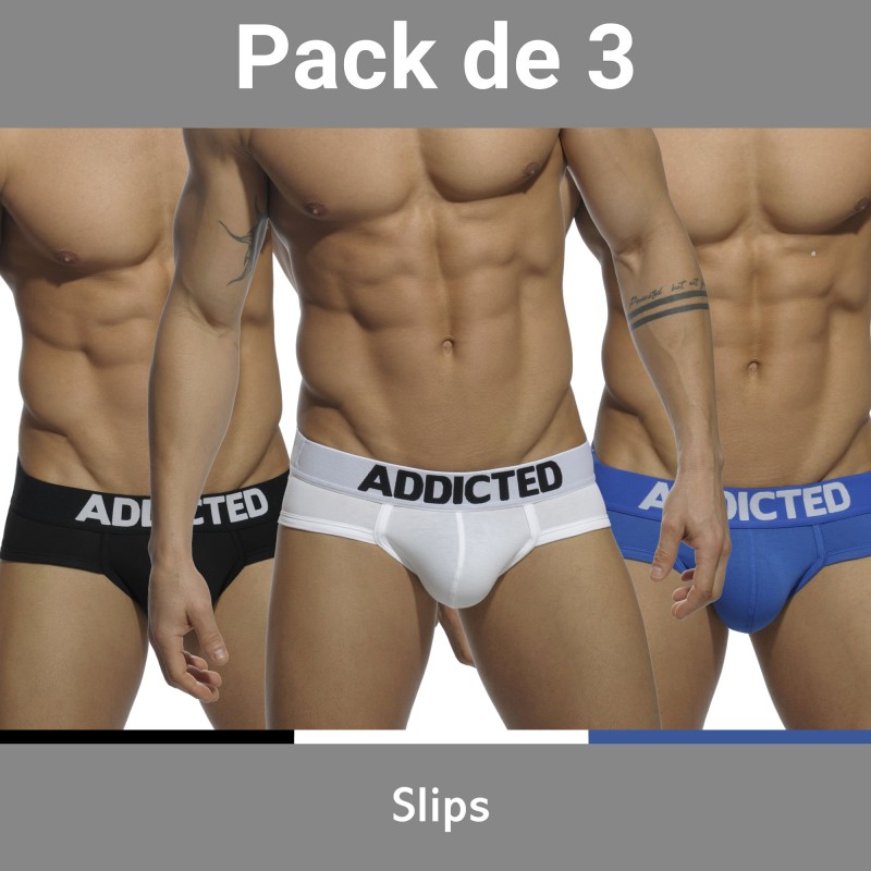 Slip, Tanga de la marque ADDICTED - Lot de 3 slips My Basic - Ref : AD420P