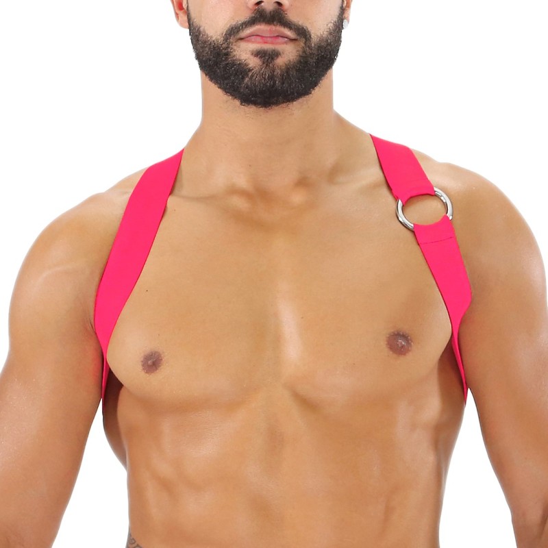 Imbracatura del marchio TOF PARIS - Imbracatura Elastic Party Boy Tof Paris - Rosa fluo - Ref : H0018PF